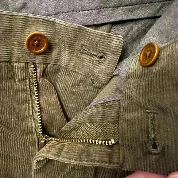 Brooks Brothers Clark Fit Pants Mens 35x28 Corduroy Olive Green 346 VTG Casual - Picture 4 of 8